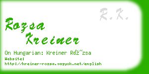 rozsa kreiner business card
